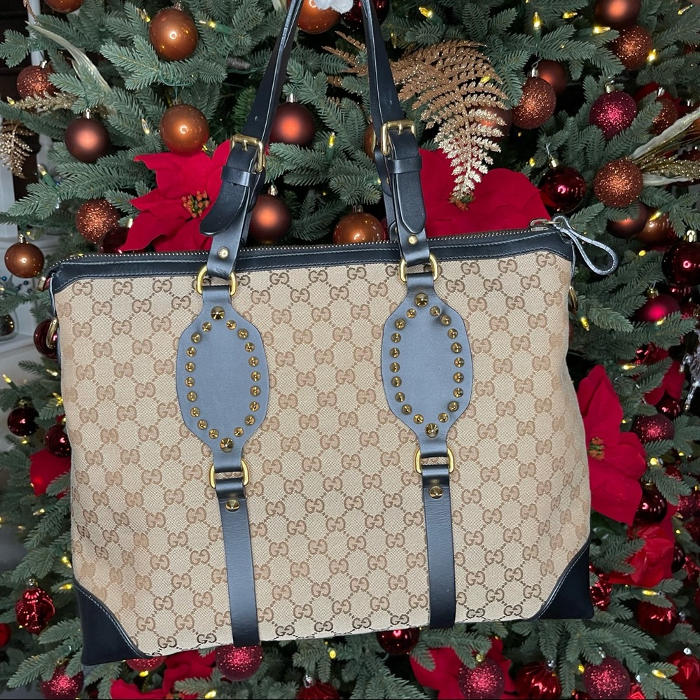 Gucci GG canvas Patti large zip tote